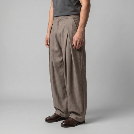 Men's Pleated Wide-Leg Tailored Pants