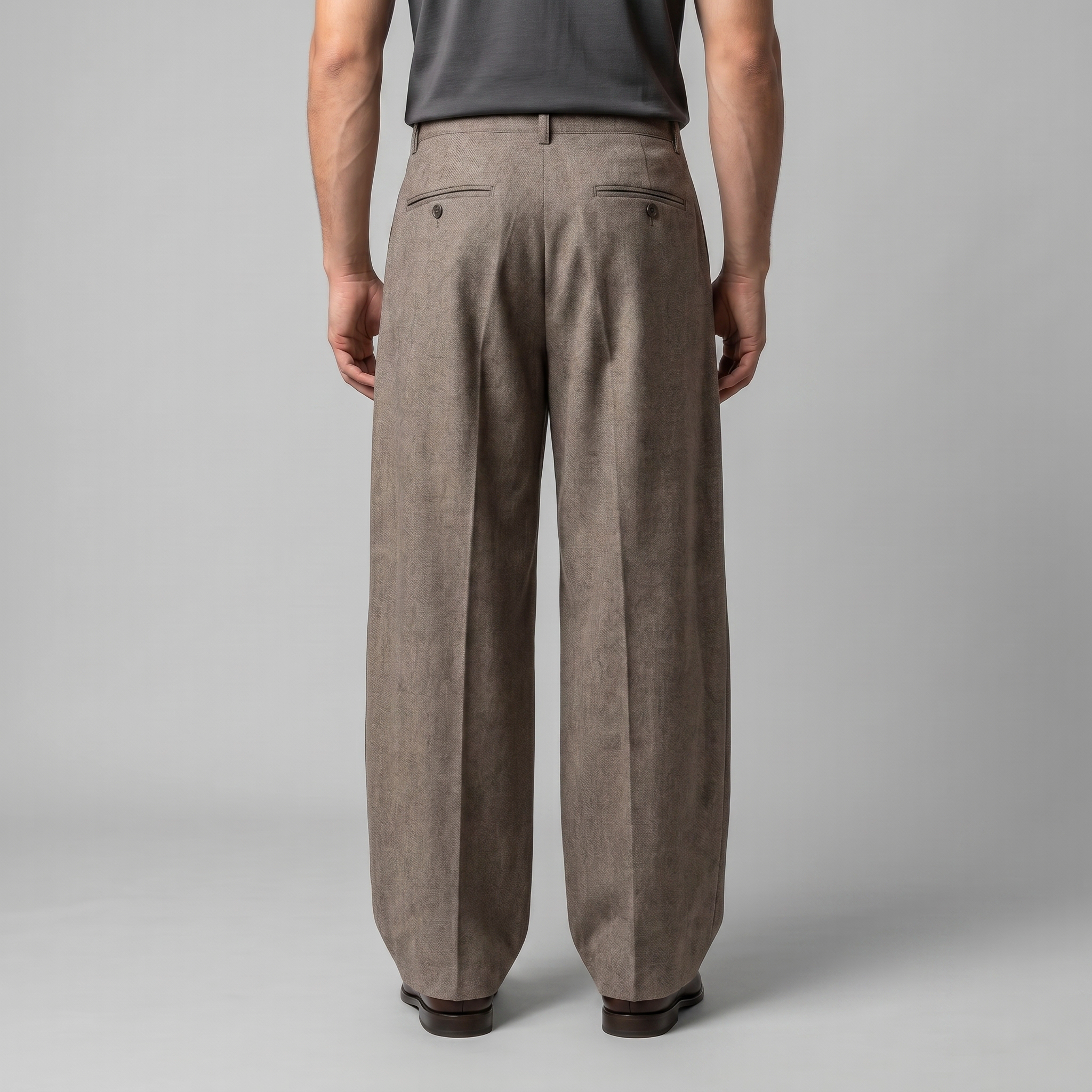 Men's Pleated Wide-Leg Tailored Pants
