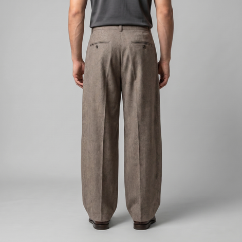 Men's Pleated Wide-Leg Tailored Pants