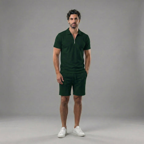 Men's Polo Shirts and Shorts Set for Casual Style