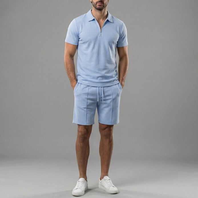 Men's Polo Shirts and Shorts Set for Casual Style