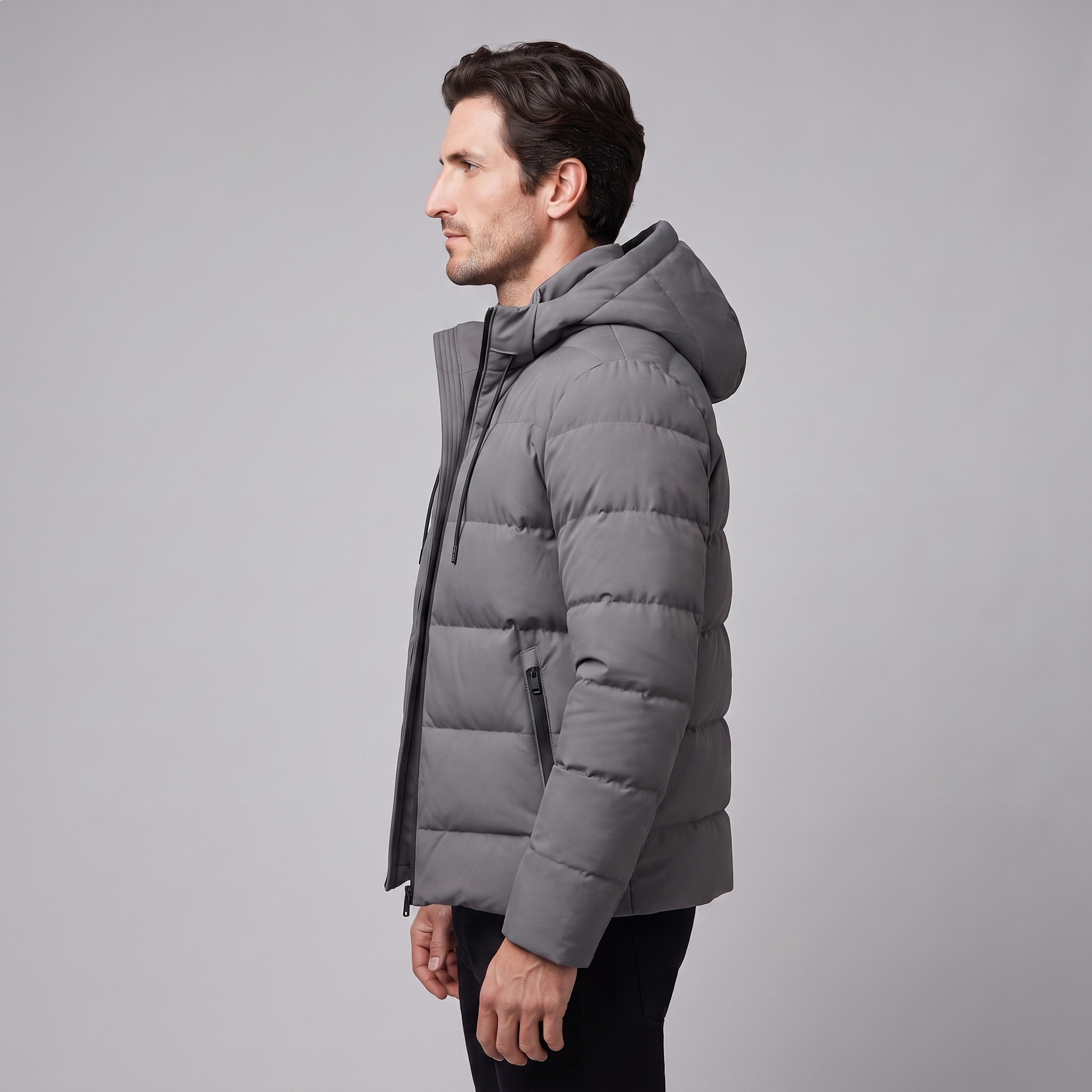 Men's Puffer Winter Jacket with Quilted Insulation