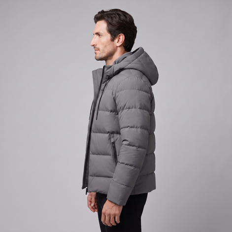 Men's Puffer Winter Jacket with Quilted Insulation
