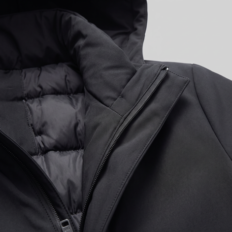 Men's Quilted Hooded Longline Jacket