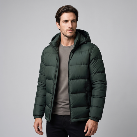 Men's Quilted Hooded Puffer Jacket
