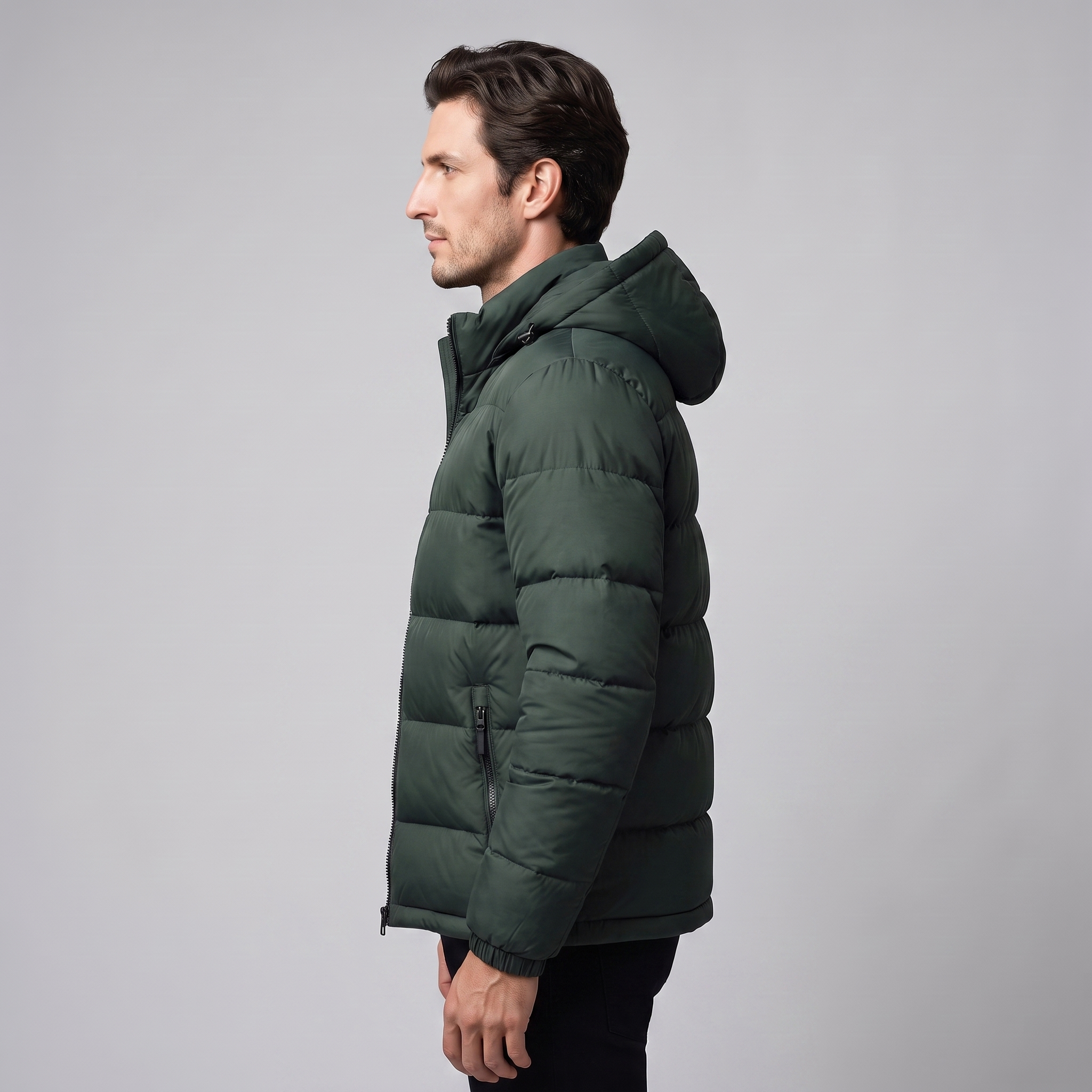 Men's Quilted Hooded Puffer Jacket
