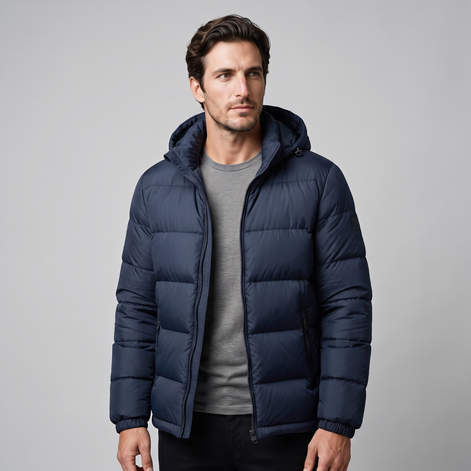 Men's Quilted Hooded Puffer Jacket
