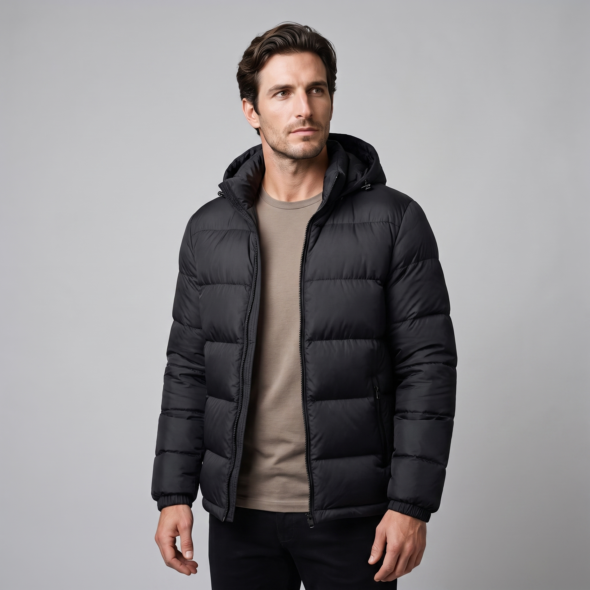 Men's Quilted Hooded Puffer Jacket