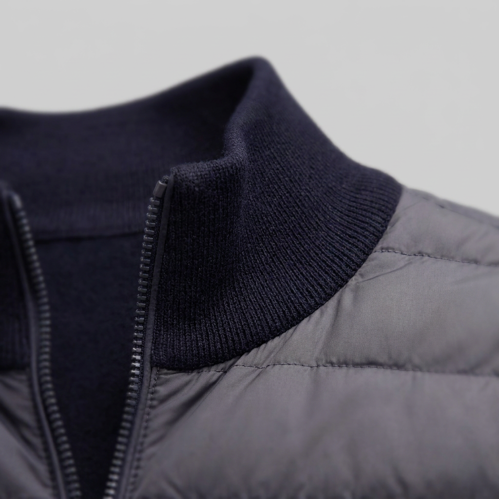 Men's Quilted Hybrid Stand Collar Jacket