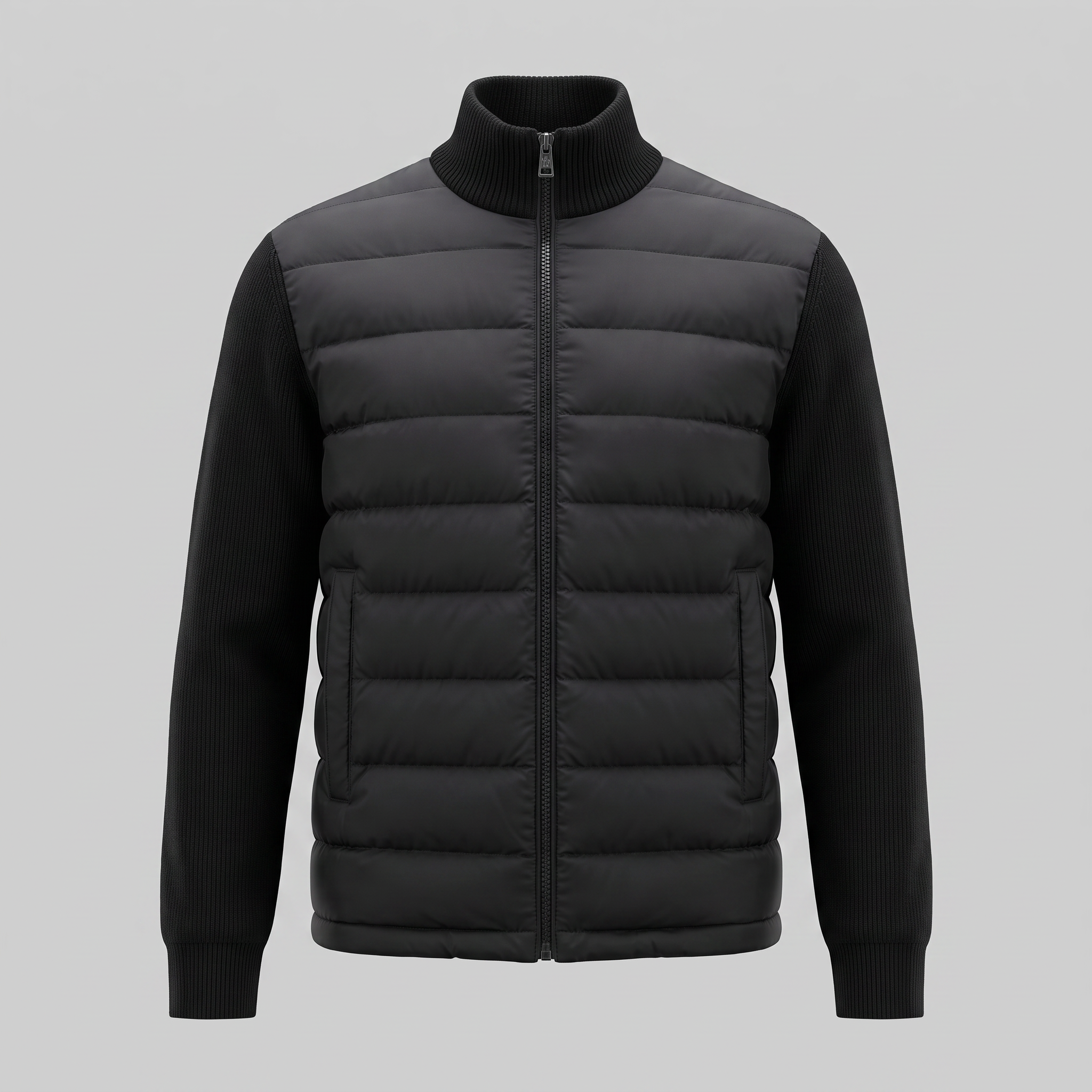 Men's Quilted Hybrid Stand Collar Jacket