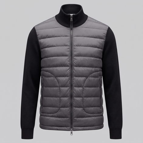 Men's Quilted Hybrid Stand Collar Jacket