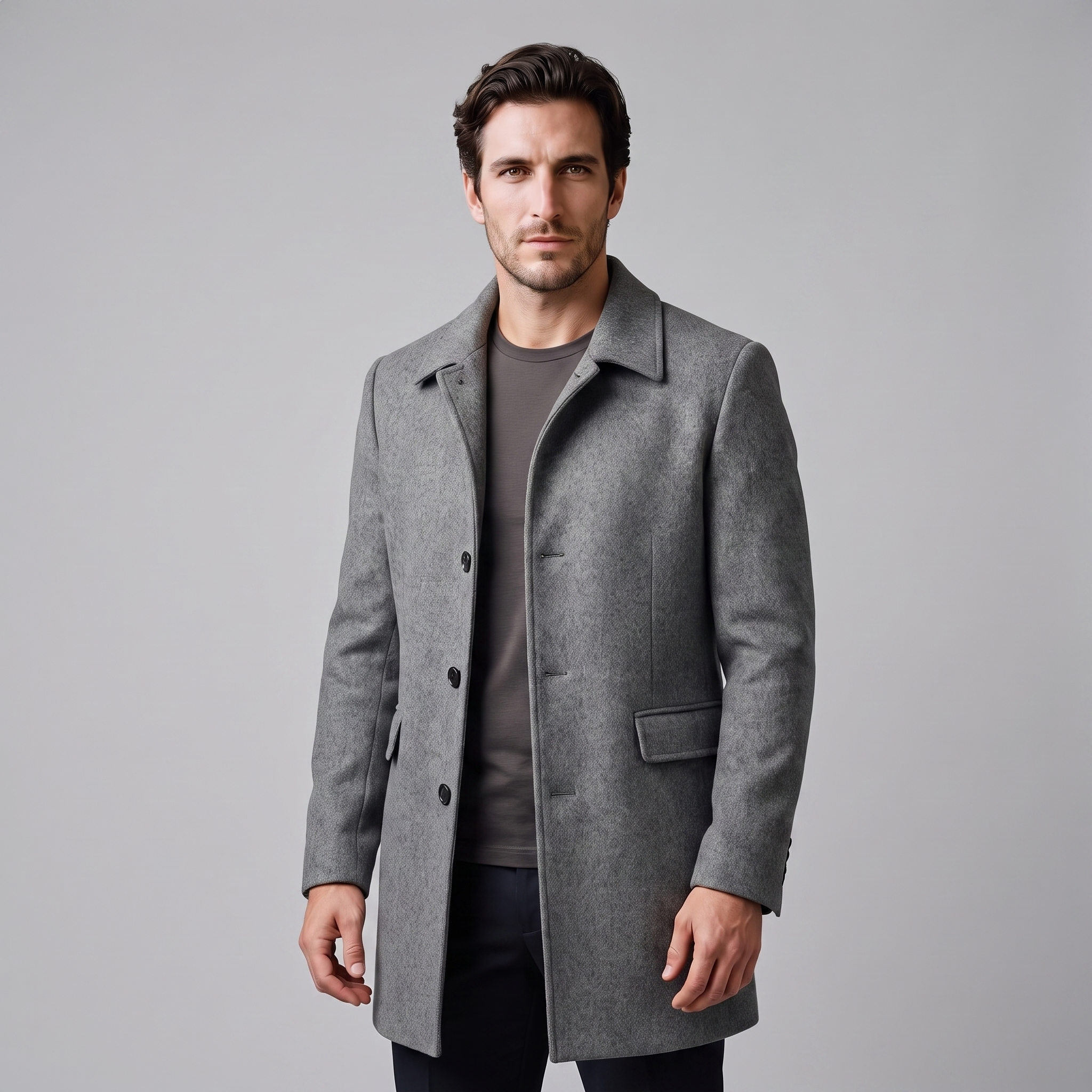 Men's Quilted Lined Overcoat