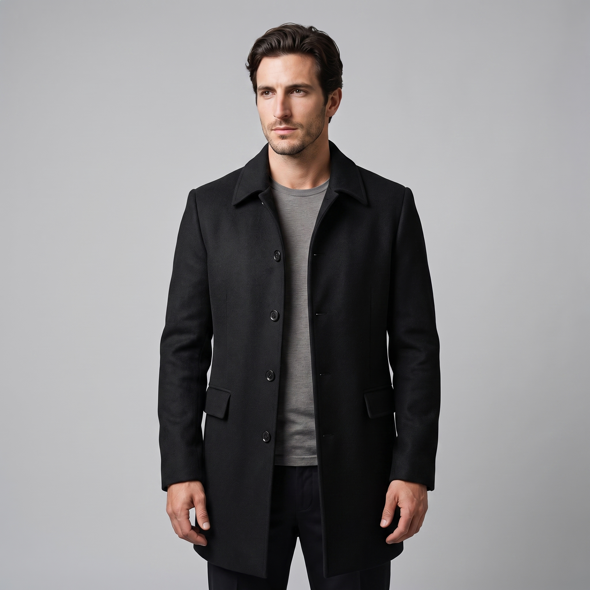 Men's Quilted Lined Overcoat