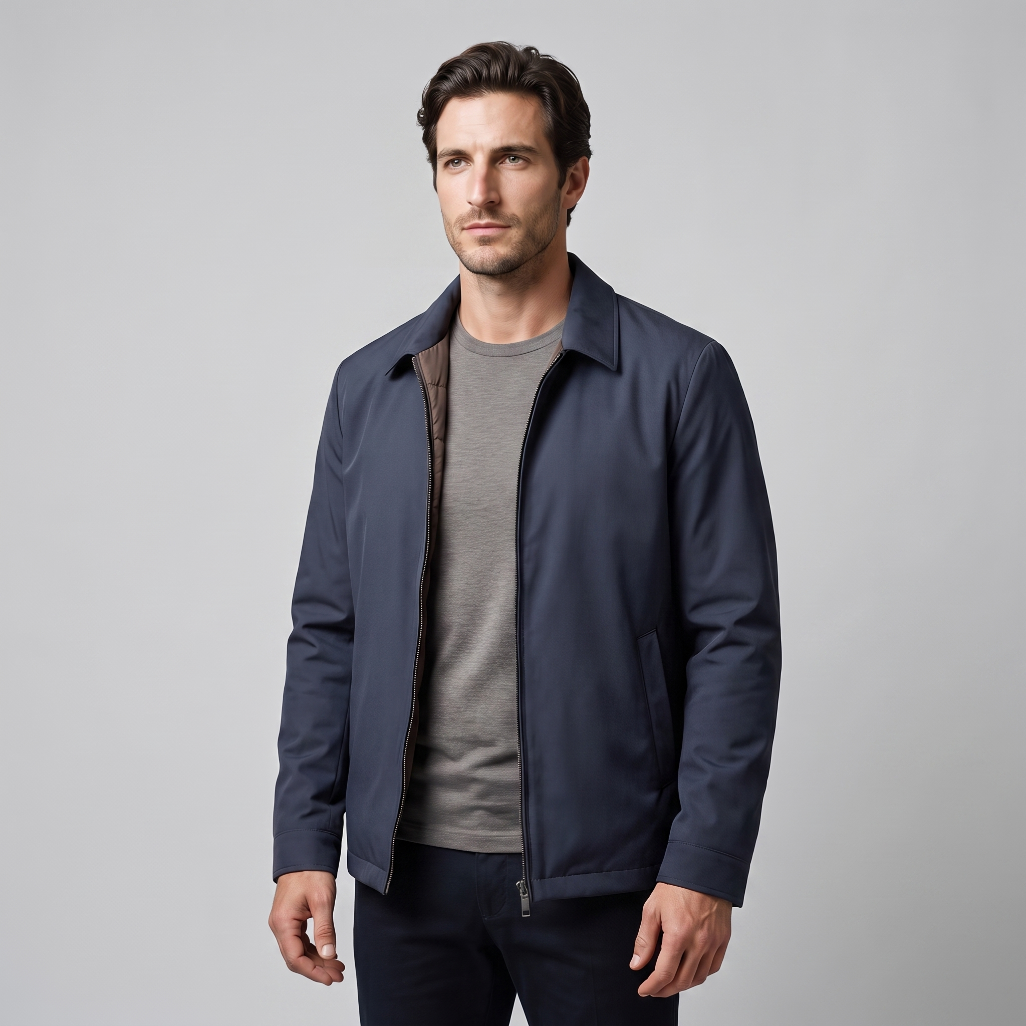 Men's Quilted Lined Zip Jacket