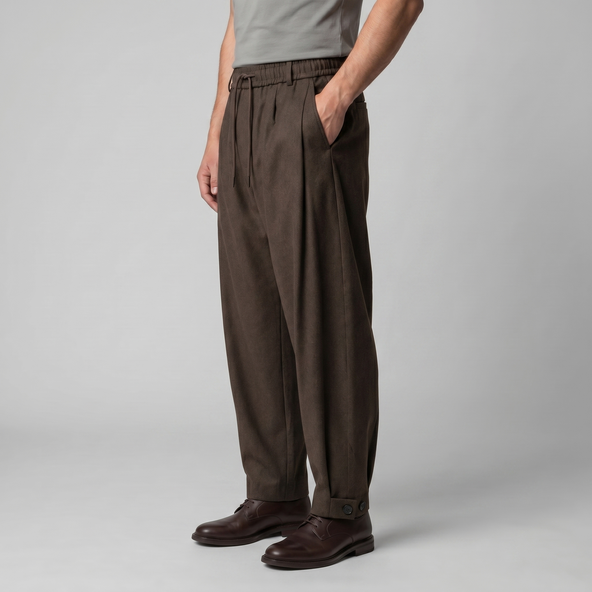 Men's Relaxed Drawstring Tapered Pants