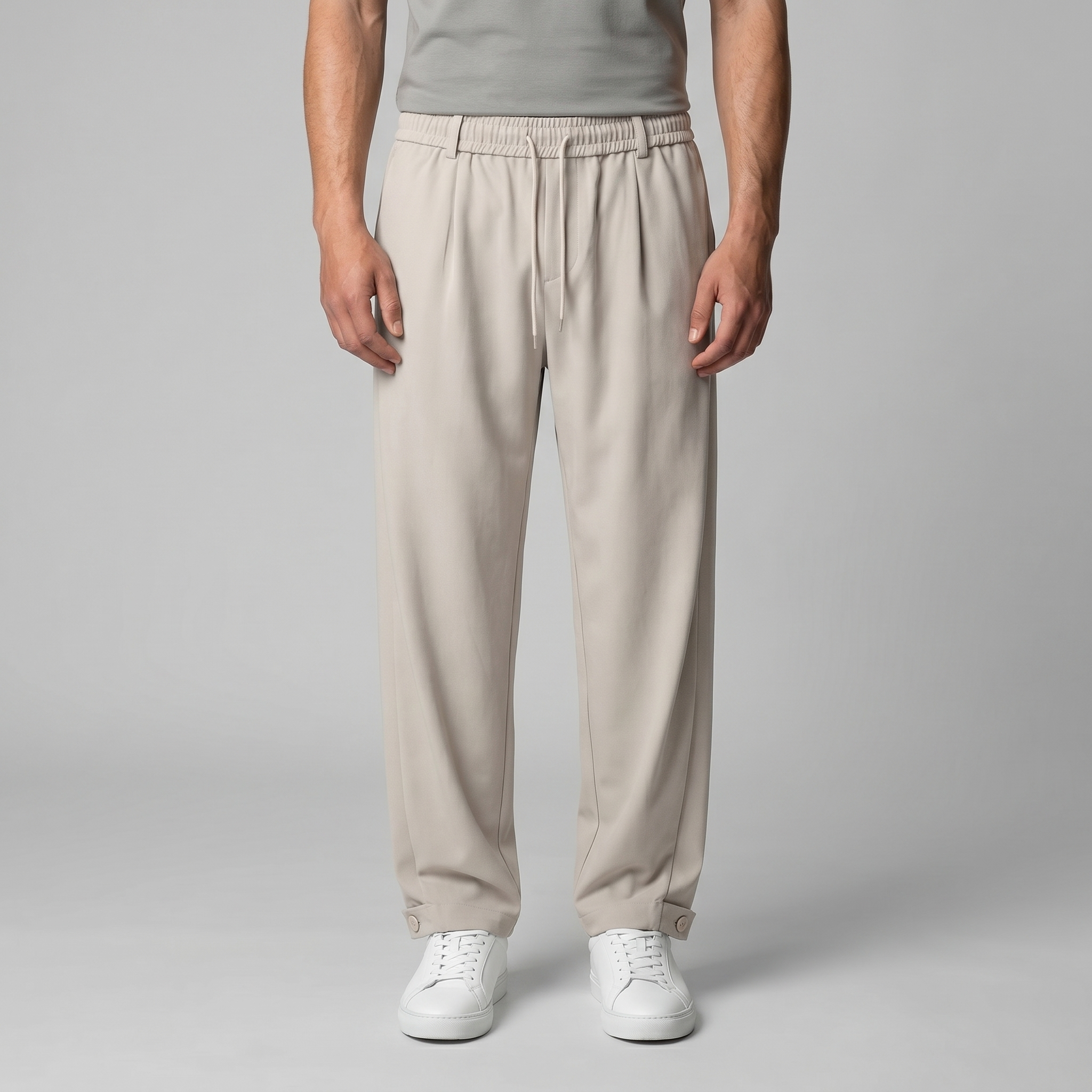 Men's Relaxed Drawstring Tapered Pants