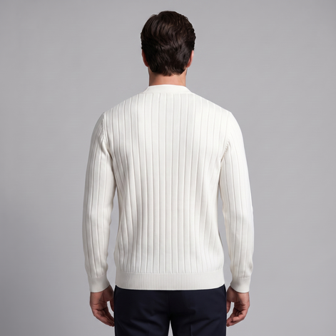 Men's Ribbed Knit V-Neck Cardigan