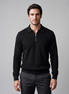 Men's Ribbed Quarter-Zip Polo Sweater