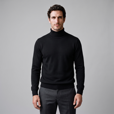 Men's Ribbed Turtleneck Sweater