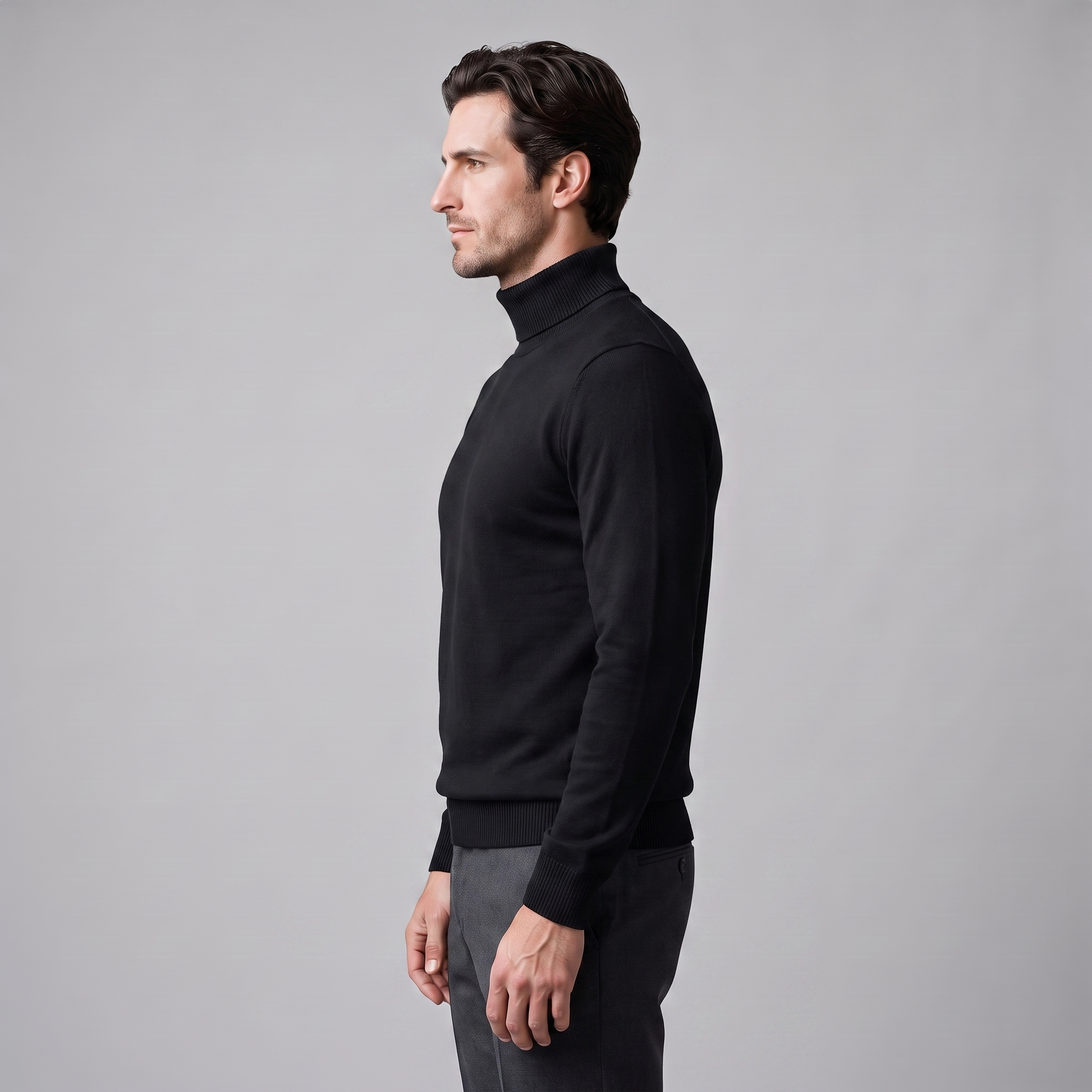 Men's Ribbed Turtleneck Sweater