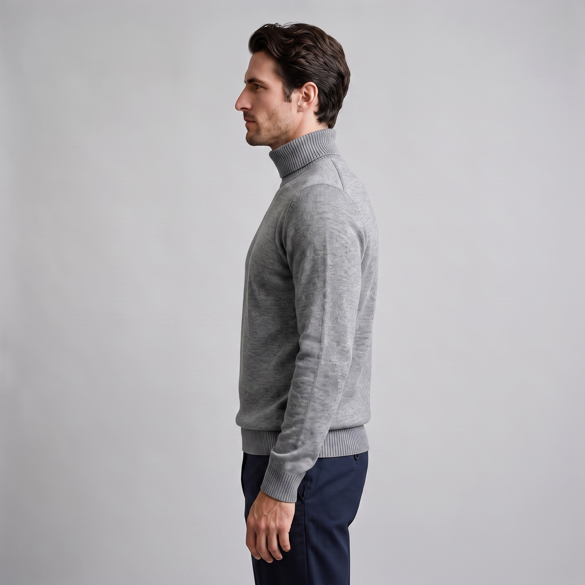 Men's Ribbed Turtleneck Sweater