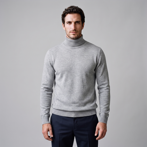 Men's Ribbed Turtleneck Sweater