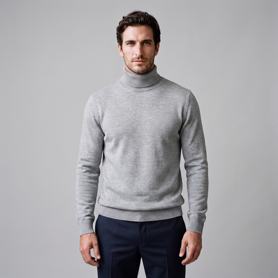 Men's Ribbed Turtleneck Sweater