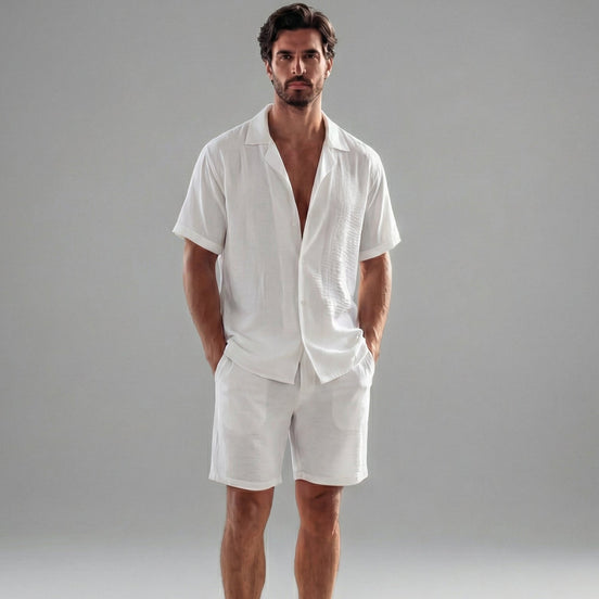 Men's Short Sleeve Linen Summer Set