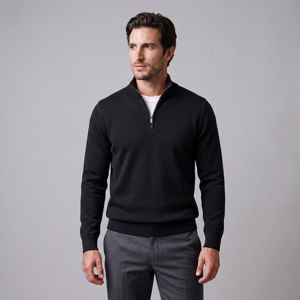 Men's Slim Fit Half-Zip Knit Sweater