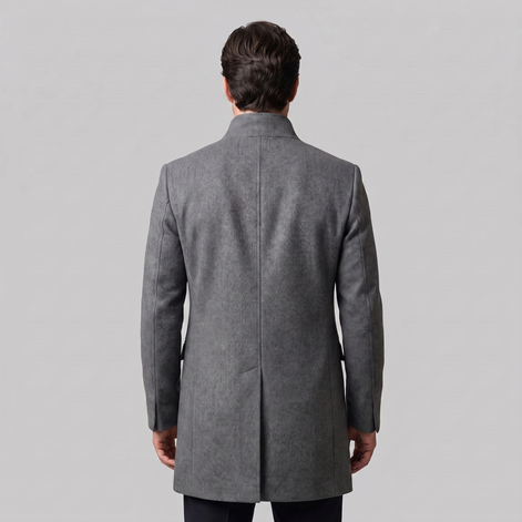 Men's Stand Collar Longline Overcoat