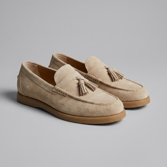 Men's Suede Loafers with Classic Details