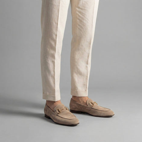 Men's Suede Loafers with Horsebit Detail