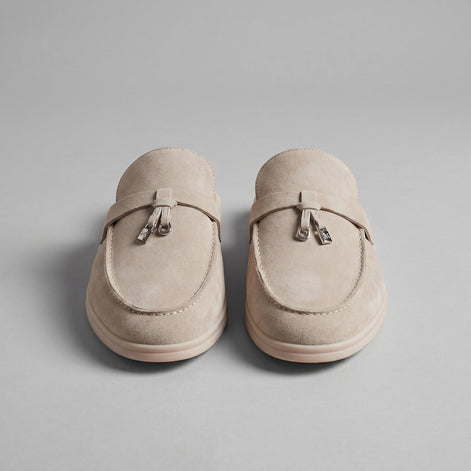Men's Suede Metal Buckle Loafer Mules