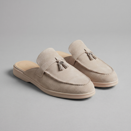 Men's Suede Metal Buckle Loafer Mules