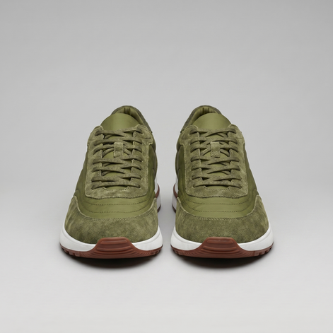 Men's Suede Panel Lace-Up Sneakers