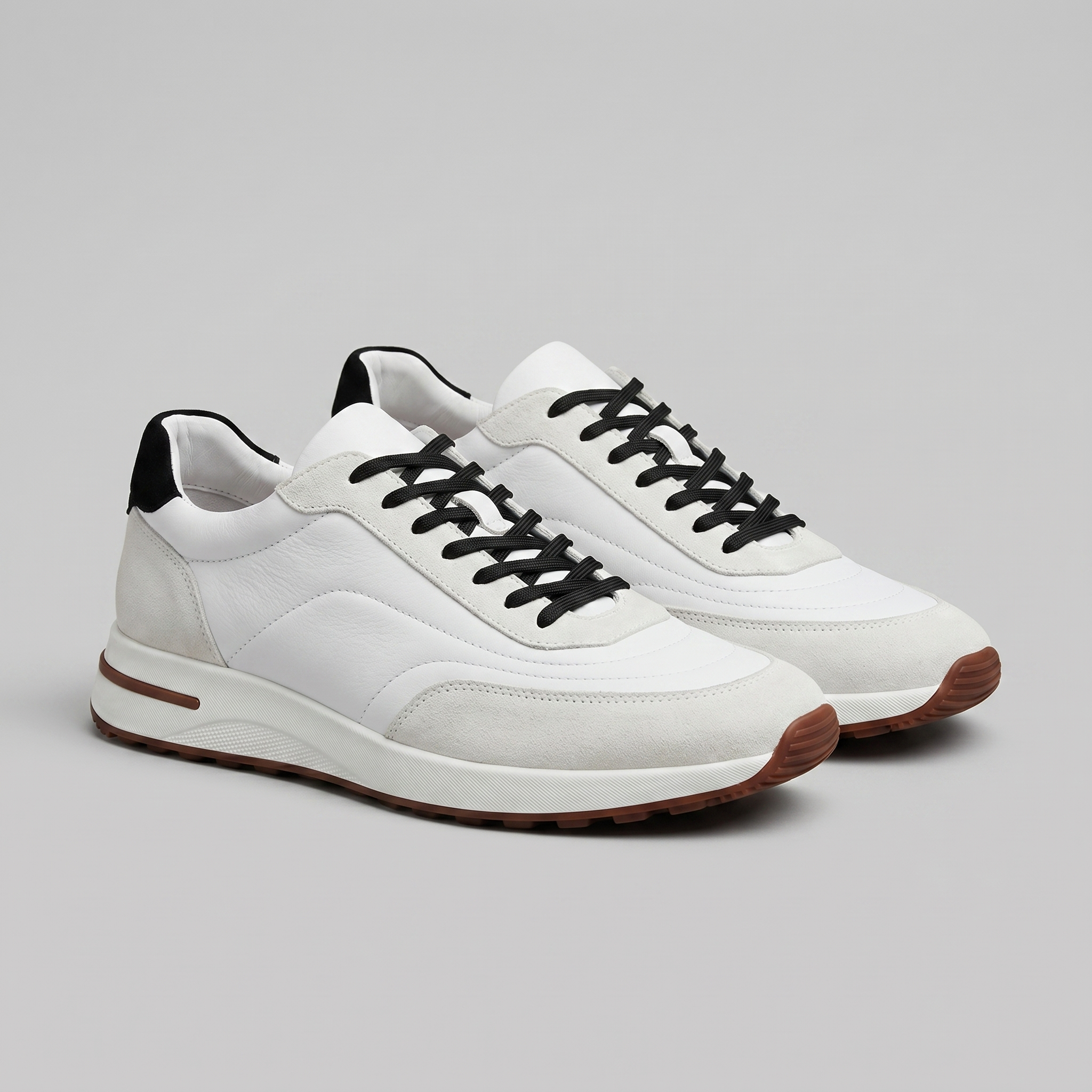 Men's Suede Panel Lace-Up Sneakers