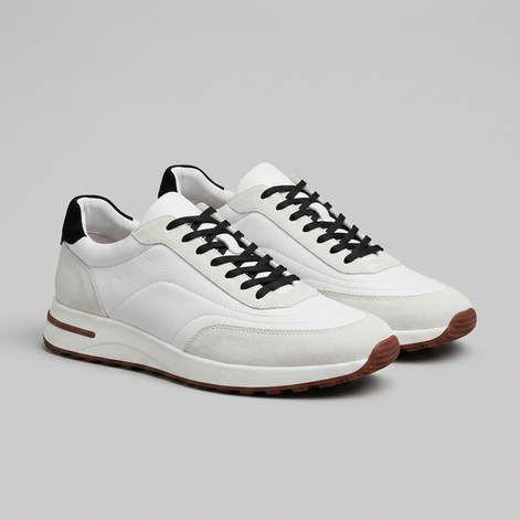 Men's Suede Panel Lace-Up Sneakers