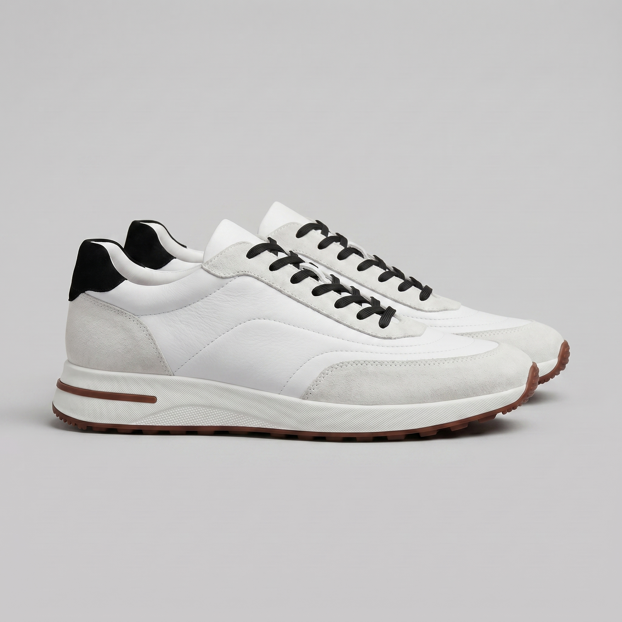 Men's Suede Panel Lace-Up Sneakers