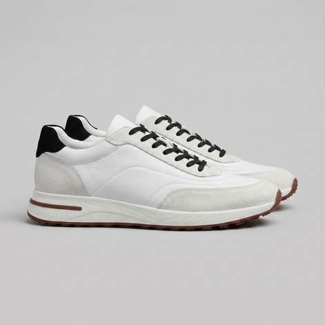Men's Suede Panel Lace-Up Sneakers