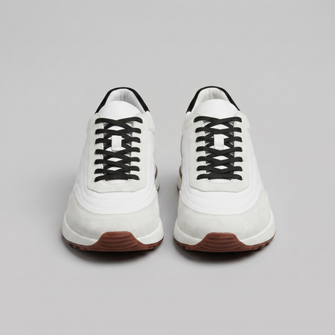 Men's Suede Panel Lace-Up Sneakers