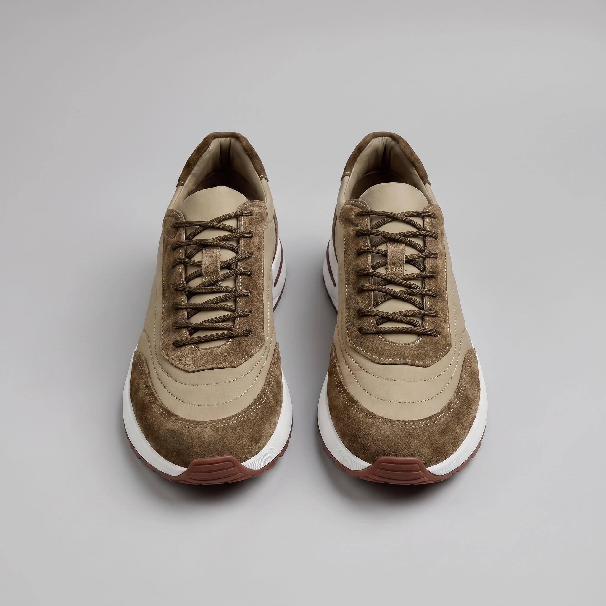 Men's Suede Panel Lace-Up Sneakers