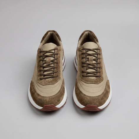 Men's Suede Panel Lace-Up Sneakers