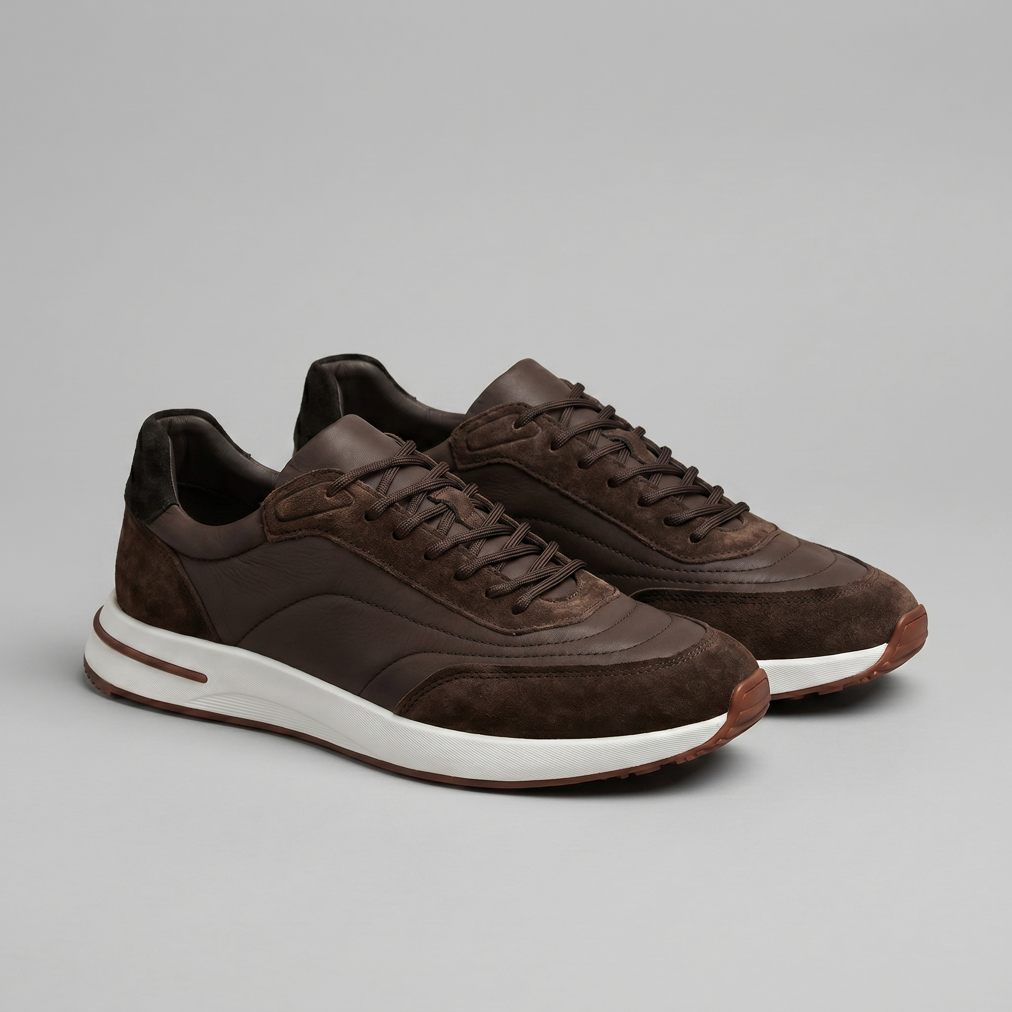 Men's Suede Panel Lace-Up Sneakers