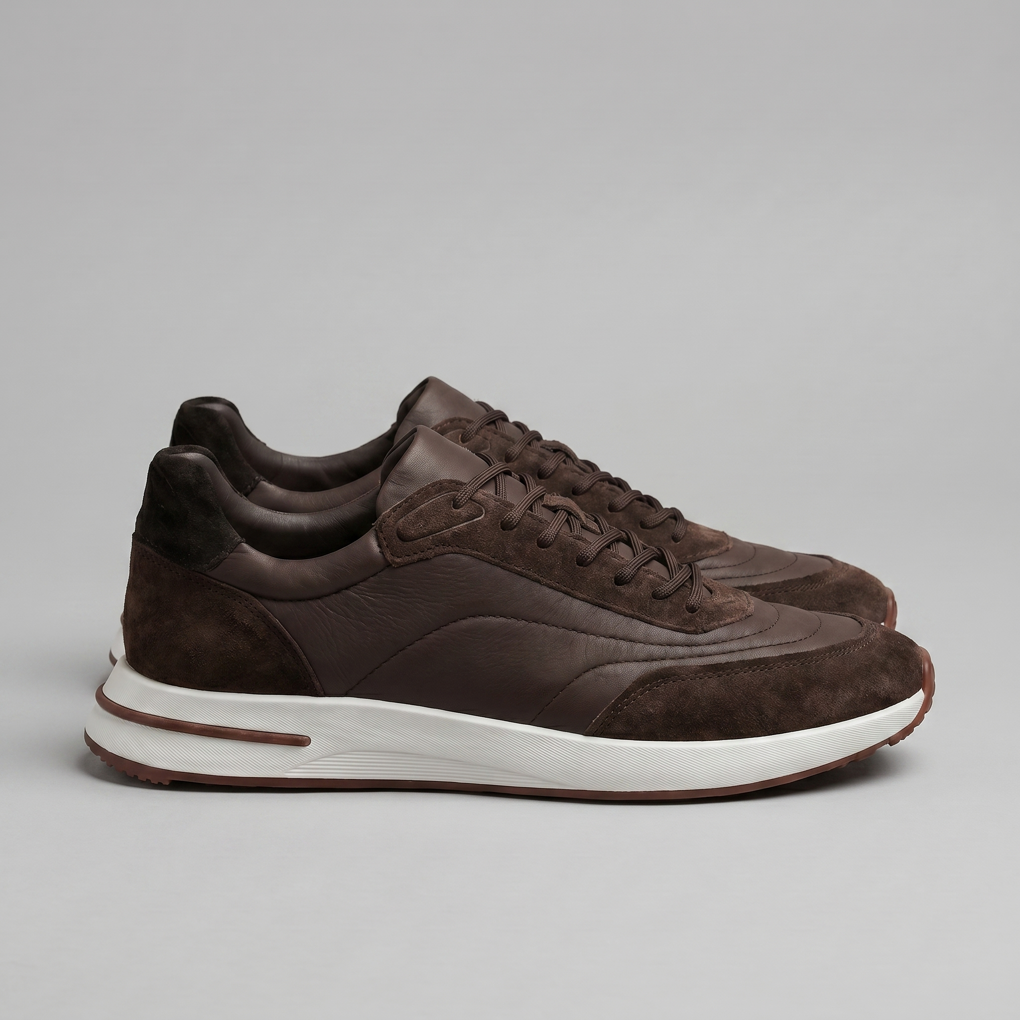 Men's Suede Panel Lace-Up Sneakers