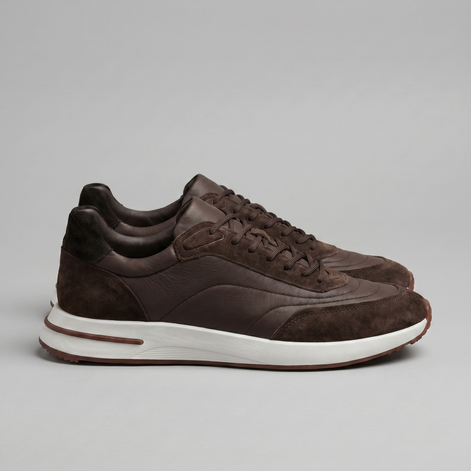 Men's Suede Panel Lace-Up Sneakers