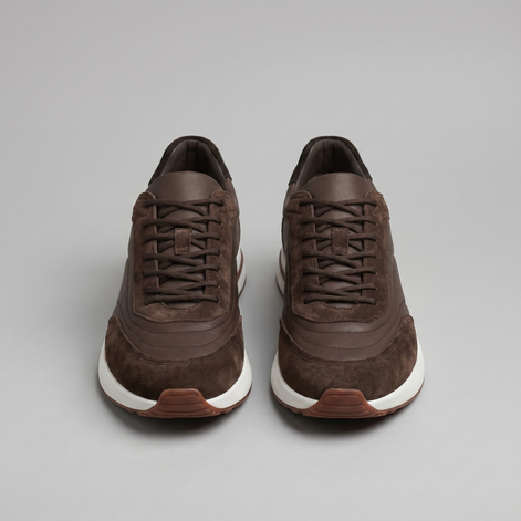 Men's Suede Panel Lace-Up Sneakers