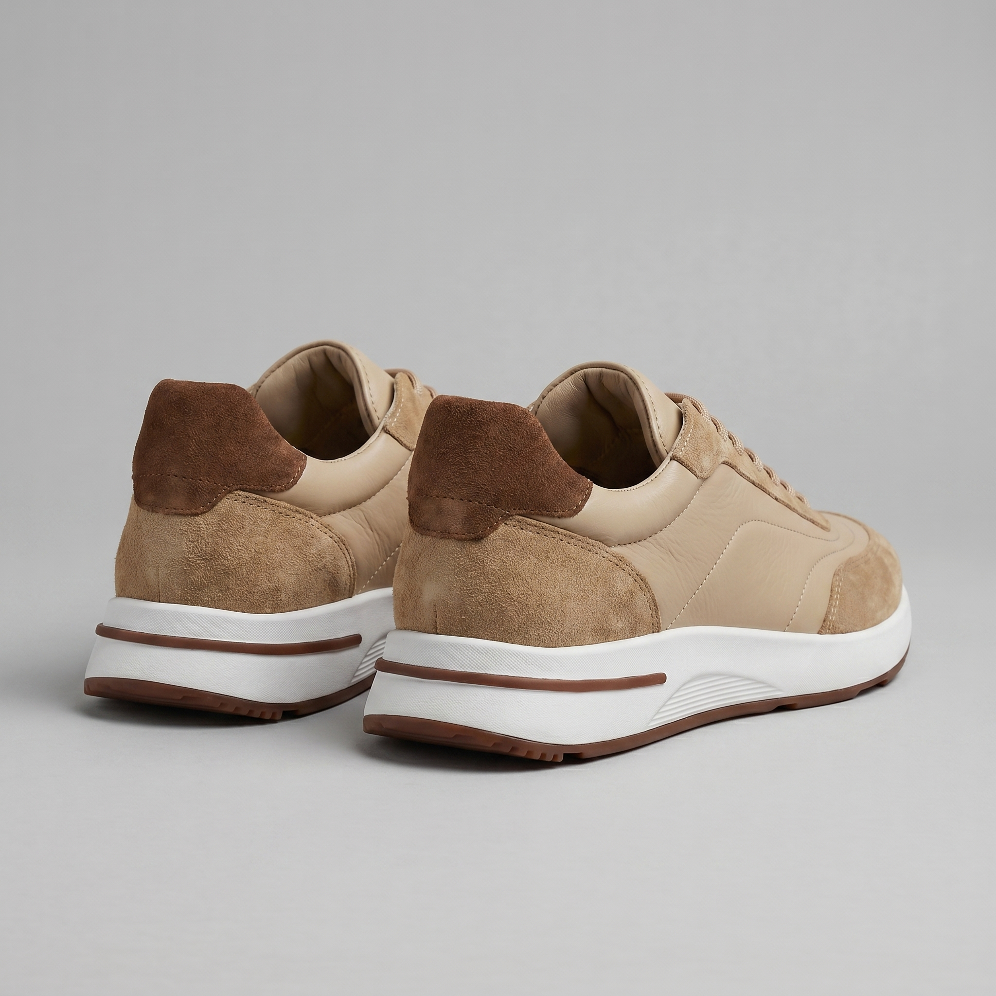 Men's Suede Panel Lace-Up Sneakers