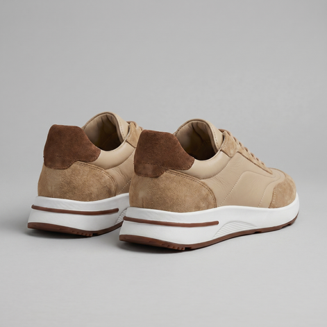 Men's Suede Panel Lace-Up Sneakers