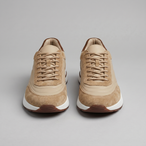 Men's Suede Panel Lace-Up Sneakers