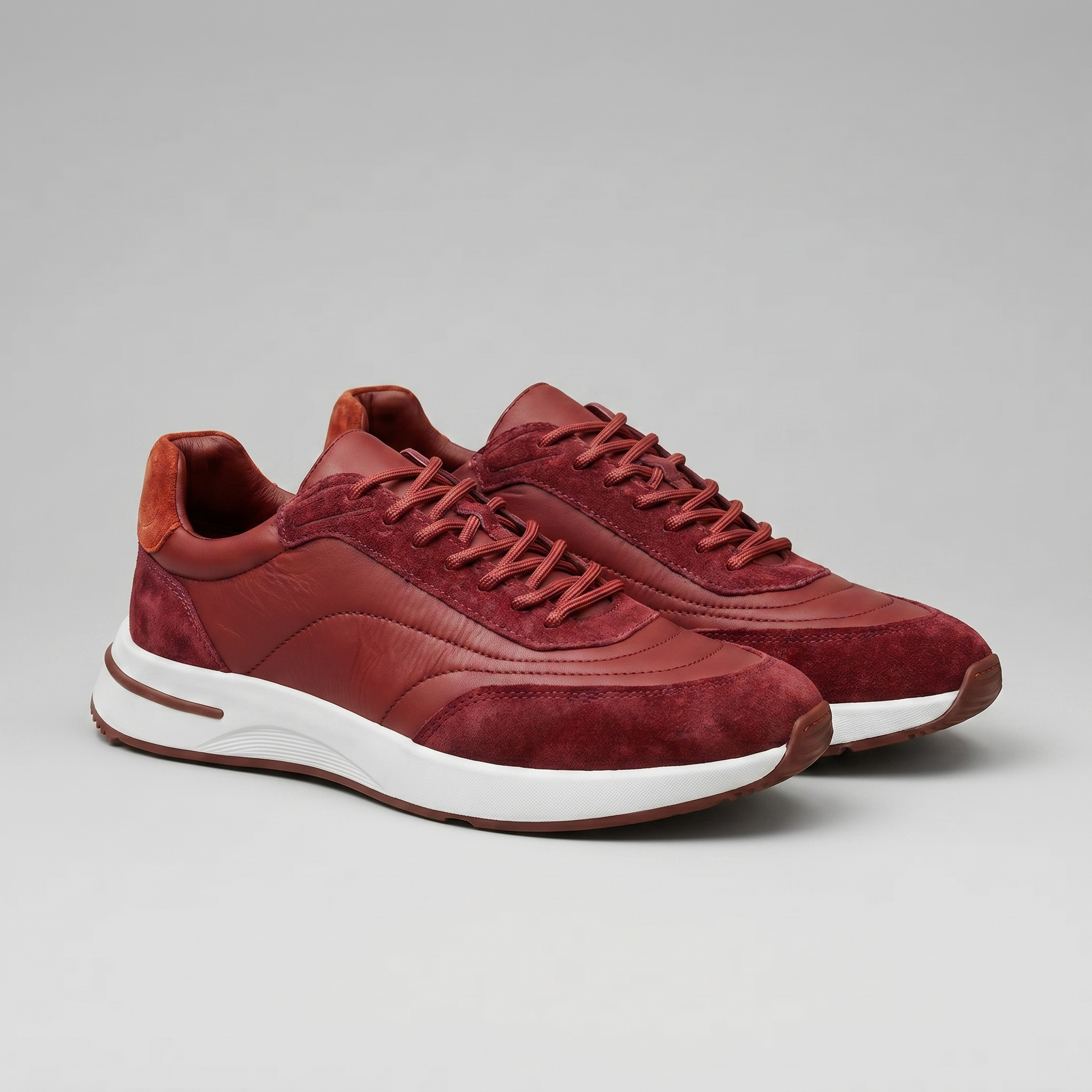 Men's Suede Panel Lace-Up Sneakers